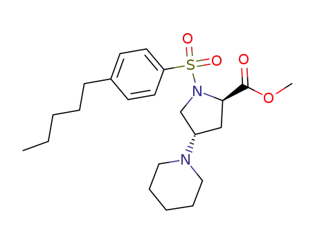 (2R,4S)-1-(4-Pentyl-benzenesulfonyl)-4-piperidin-1-yl-pyrrolidine-2-carboxylic acid methyl ester