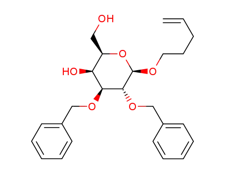 Molecular Structure of 344550-95-4 (Pent-4-enyl 2,3-di-O-benzyl-β-D-galactopyranoside)