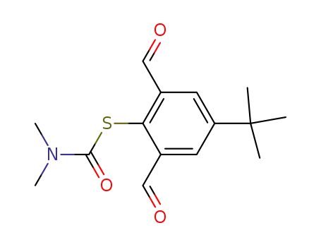 Molecular Structure of 312962-45-1 (Carbamothioic acid, dimethyl-,
S-[4-(1,1-dimethylethyl)-2,6-diformylphenyl] ester)