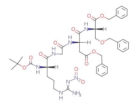 Molecular Structure of 246516-47-2 (Boc-Arg(Nω-NO2)-Gly-Asp(OBn)-Ser(Bn)-OBn)