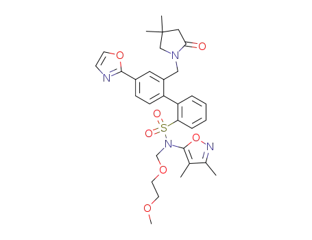 2'-(4,4-dimethyl-2-oxo-pyrrolidin-1-ylmethyl)-4'-oxazol-2-yl-biphenyl-2-sulfonic acid (3,4-dimethyl-isoxazol-5-yl)-(2-methoxy-ethoxymethyl)-amide