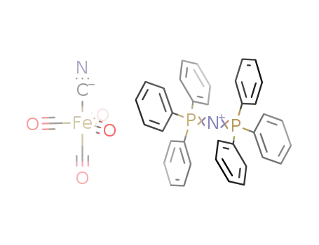 (C<sub>6</sub>H<sub>5</sub>)3PNP(C<sub>6</sub>H<sub>5</sub>)3<sup>(1+)</sup>*Fe(CO)4(CN)<sup>(1-)</sup>=((C<sub>6</sub>H<sub>5</sub>)3PNP(C<sub>6</sub>H<sub>5</sub>)3)(Fe(CO)4(CN))