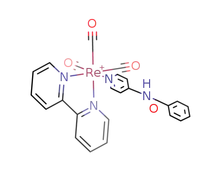 fac-(N-benzoyl-4-(aminomethyl)pyridine)(2,2'-bipyridine)(CO)3Re(I)<sup>(1+)</sup>