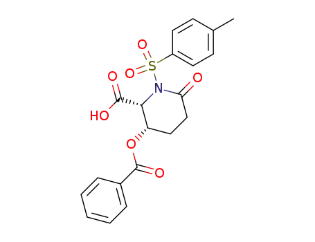 Molecular Structure of 479411-07-9 ((2R,3S)-3-benzoyloxy-6-oxo-1-(toluene-4-sulfonyl)-piperidine-2-carboxylic acid)
