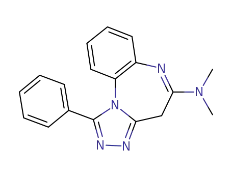 Molecular Structure of 133118-22-6 (N,N-dimethyl-1-phenyl-4H-[1,2,4]triazolo[4,3-a][1,5]benzodiazepin-5-amine)