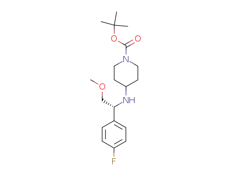 Molecular Structure of 177948-41-3 (1-tert-Butyloxycarbonyl-4-[(R)-1-(4-fluorophenyl)-2-methoxyethyl]aminopiperidine)