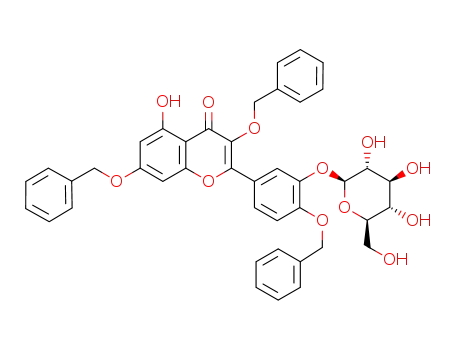 Molecular Structure of 40554-95-8 (3,7-bis(benzyloxy)-2-{4-(benzyloxy)-3-(β-D-glucopyranosyloxy)phenyl}-5-hydroxy-4H-1-benzopyran-4-one)
