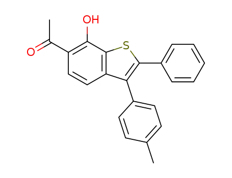 Molecular Structure of 492471-11-1 (Ethanone, 1-[7-hydroxy-3-(4-methylphenyl)-2-phenylbenzo[b]thien-6-yl]-)
