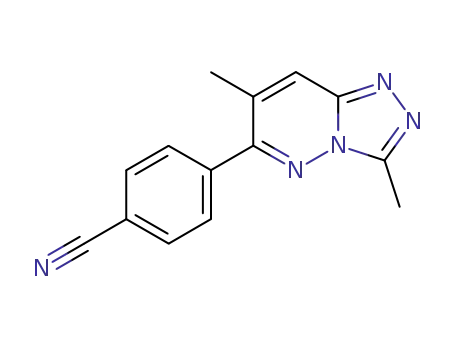Molecular Structure of 66548-43-4 (Benzonitrile, 4-(3,7-dimethyl-1,2,4-triazolo[4,3-b]pyridazin-6-yl)-)