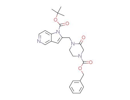 1H-Pyrrolo[3,2-c]pyridine-1-carboxylic acid,
2-[[2-oxo-4-[(phenylmethoxy)carbonyl]-1-piperazinyl]methyl]-,
1,1-dimethylethyl ester