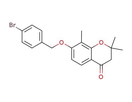 Molecular Structure of 131859-28-4 (7-(4-Bromo-benzyloxy)-2,2,8-trimethyl-chroman-4-one)