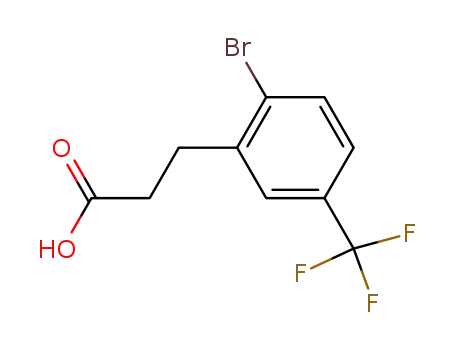 Molecular Structure of 869725-56-4 (2-bromo-5-(trifluoromethyl)-benzenepropanoic acid)