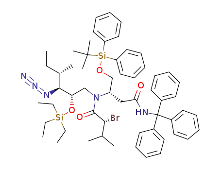 <i>N</i>-(3-azido-4-methyl-2-triethylsilanyloxy-hexyl)-2-bromo-<i>N</i>-{2-(<i>tert</i>-butyl-diphenyl-silanyloxy)-1-[(trityl-carbamoyl)-methyl]-ethyl}-3-methyl-butyramide