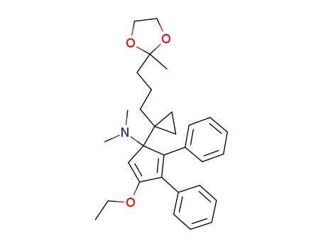 (4-ethoxy-1-{1-[3-(2-methyl-[1,3]dioxolan-2-yl)-propyl]-cyclopropyl}-2,3-diphenyl-cyclopenta-2,4-dienyl)-dimethyl-amine