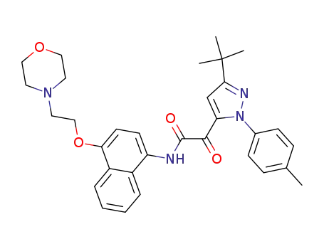 1H-Pyrazole-5-acetamide,
3-(1,1-dimethylethyl)-1-(4-methylphenyl)-N-[4-[2-(4-morpholinyl)ethoxy]-
1-naphthalenyl]-a-oxo-