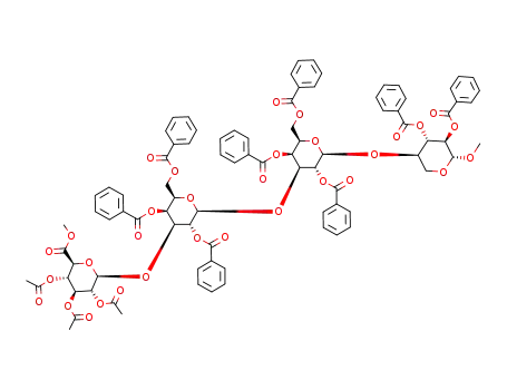 methyl (methyl 2,3,4-tri-O-acetyl-β-D-glucopyranosyluronate)-(1->3)-2,4,6-tri-O-benzoyl-β-D-galactopyranosyl-(1->3)-2,4,6-tri-O-benzoyl-β-D-galactopyranosyl-(1->4)-2,3-di-O-benzoyl-β-D-xylopyranoside