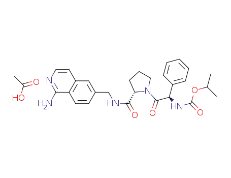 Molecular Structure of 215448-93-4 ((2-{2-(S)-[(1-Amino-isoquinolin-6-ylmethyl)-carbamoyl]-pyrrolidin-1-yl}-2-oxo-1-(R)-phenyl-ethyl)-carbamic acid isopropYl ester hydroacetate)