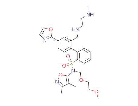 2'-[(2-methylamino-ethylamino)-methyl]-4'-oxazol-2-yl-biphenyl-2-sulfonic acid (3,4-dimethyl-isoxazol-5-yl)-(2-methoxy-ethoxymethyl)-amide