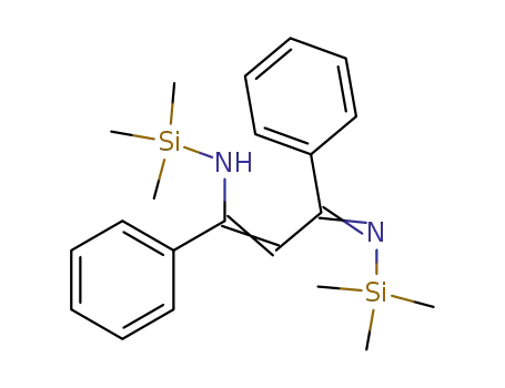 Molecular Structure of 158566-96-2 ({(Z)-1,3-Diphenyl-3-[(Z)-trimethylsilanyl-imino]-propenyl}-trimethylsilanyl-amine)