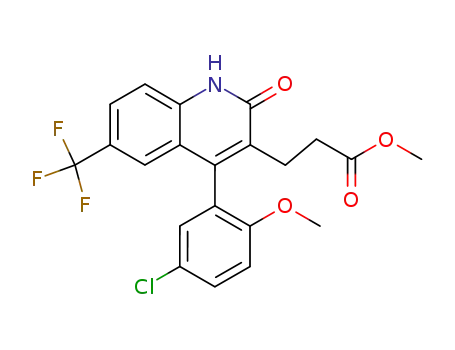 3-[4-(5-chloro-2-methoxy-phenyl)-2-oxo-6-trifluoromethyl-1,2-dihydro-quinolin-3-yl]-propionic acid methyl ester