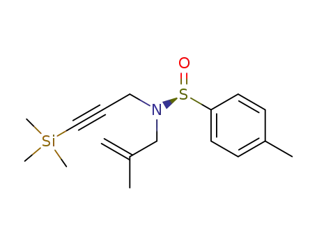 Molecular Structure of 333332-93-7 (4-Methyl-benzenesulfinic acid (S)-(2-methyl-allyl)-(3-trimethylsilanyl-prop-2-ynyl)-amide)