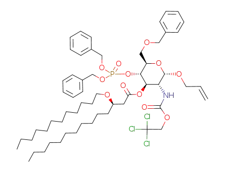 (R)-3-Dodecyloxy-tetradecanoic acid (2S,3R,4R,5S,6R)-2-allyloxy-6-benzyloxymethyl-5-(bis-benzyloxy-phosphoryloxy)-3-(2,2,2-trichloro-ethoxycarbonylamino)-tetrahydro-pyran-4-yl ester