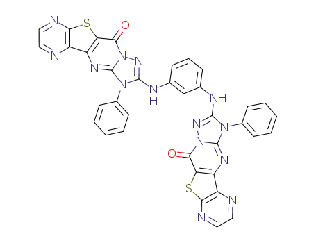 Molecular Structure of 1010433-63-2 (N,N'-bis(10-oxo-3-phenylpyrazino[2',3':4,5]thieno[3,2-d]-1,2,4-triazolo[1,5-a]pyrimidin-2-yl)benzene-1,3-diamine)