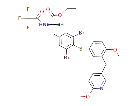 L-3,5-dibromo-4-(4'-methoxy-3'-(6-methoxy-3-pyridylmethyl)phenylthio)-N-trifluoroacetyl phenylalanine ethyl ester