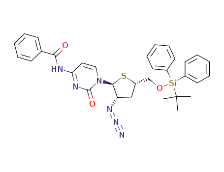 <i>N</i>-{1-[3-azido-5-(<i>tert</i>-butyl-diphenyl-silanyloxymethyl)-tetrahydro-thiophen-2-yl]-2-oxo-1,2-dihydro-pyrimidin-4-yl}-benzamide