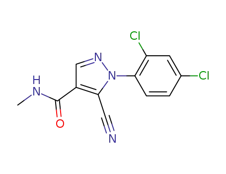 Molecular Structure of 98475-67-3 (5-cyano-1-(2,4-dichlorophenyl)-N-methyl-1H-pyrazole-4-carboxamide)