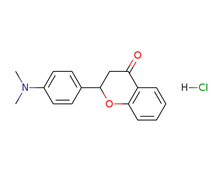 Molecular Structure of 73110-89-1 (4H-1-Benzopyran-4-one, 2-[4-(dimethylamino)phenyl]-2,3-dihydro-,
hydrochloride)