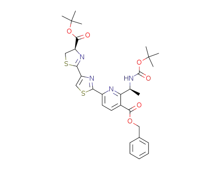 t-butyl (4S)-2-(2-{3-benzyloxycarbonyl-2-[(1S)-1-t-butoxycarbonylaminoethyl]pyridin-6-yl}-1,3-thiazol-4-yl)-4,5-dihydro-1,3-thiazole-4-carboxylate