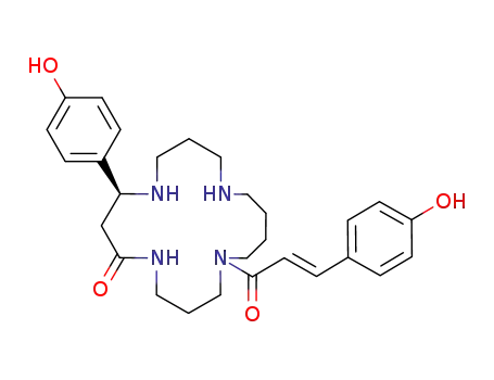 1,5,9,13-Tetraazacycloheptadecan-6-one,
8-(4-hydroxyphenyl)-1-[(2E)-3-(4-hydroxyphenyl)-1-oxo-2-propenyl]-,
(8S)-