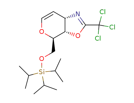 3-amino-1,5-anhydro-2,3-dideoxy-3,O,4,N-<(trichloromethyl)oxazolino>-6-O-(triisopropylsilyl)-D-ribo-hex-1-enopyranose