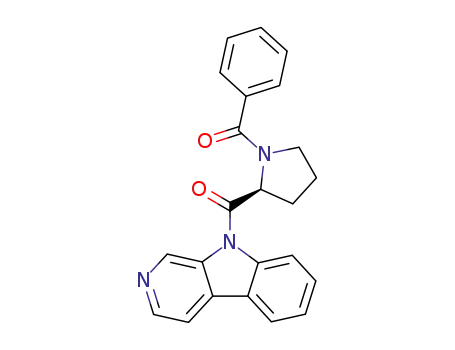 Molecular Structure of 316789-85-2 (9H-Pyrido[3,4-b]indole, 9-[[(2S)-1-benzoyl-2-pyrrolidinyl]carbonyl]-)