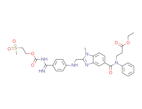 1-Methyl-2-[N-[4-[N-[2-(methylsulphonyl)ethyloxycarbonyl]-amidino]phenyl]-aminomethyl]-benzimidazol-5-yl-carboxylic acid-N-phenyl-N-(2-ethoxycarbonylethyl)-amide