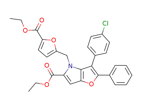 4H-Furo[3,2-b]pyrrole-5-carboxylic acid,
3-(4-chlorophenyl)-4-[[5-(ethoxycarbonyl)-2-furanyl]methyl]-2-phenyl-,
ethyl ester