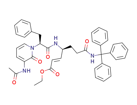 (E)-(S)-4-[(S)-2-(3-Acetylamino-2-oxo-2H-pyridin-1-yl)-3-phenyl-propionylamino]-6-(trityl-carbamoyl)-hex-2-enoic acid ethyl ester