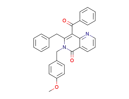 Molecular Structure of 499241-10-0 (1,6-Naphthyridin-5(6H)-one,
8-benzoyl-6-[(4-methoxyphenyl)methyl]-7-(phenylmethyl)-)