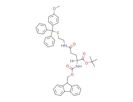 2-(9<i>H</i>-fluoren-9-ylmethoxycarbonylamino)-4-{2-[(4-methoxy-phenyl)-diphenyl-methylsulfanyl]-ethylcarbamoyl}-butyric acid <i>tert</i>-butyl ester