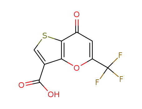 Molecular Structure of 324741-24-4 (7-Oxo-5-trifluoromethyl-7-H-thieno-3,2-pyran-3-carboxylic acid)