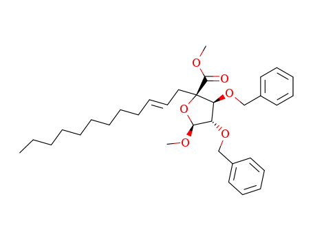 (2R,3S,4S,5S)-3,4-Bis-benzyloxy-2-((E)-dodec-2-enyl)-5-methoxy-tetrahydro-furan-2-carboxylic acid methyl ester
