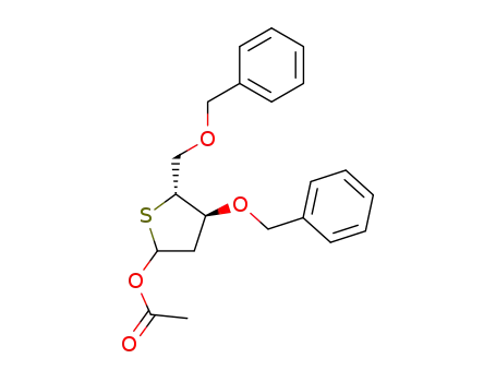 Molecular Structure of 134700-26-8 (1-O-acetyl-2-deoxy-3,5-di-O-benzyl-4-thio-D-erythro-pentafuranose)