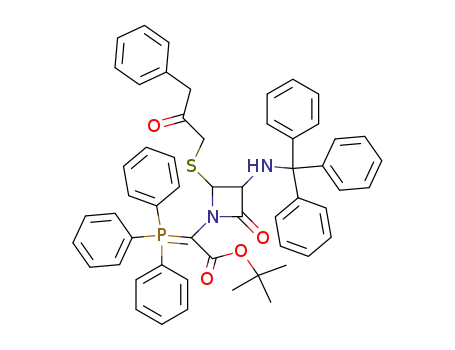1-(1-t-Butoxycarbonyl-1-triphenylphosphoranylidenemethyl)-3-(triphenylmethylamino)-4-(3-phenyl-2-oxopropylthio)-azetidin-2-one