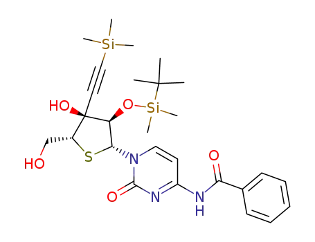 N<sup>4</sup>-benzoyl-1-[2-O-(tert-butyldimethylsilyl)-3-C-(trimethylsilyl)ethynyl-4-thio-β-D-ribofuranosyl]cytosine