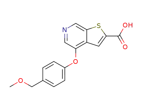 Molecular Structure of 1026148-21-9 (4-(4-methoxymethyl-phenoxy)-thieno[2,3-<i>c</i>]pyridine-2-carboxylic acid)