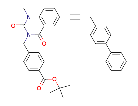 Benzoic acid,
4-[[6-(3-[1,1'-biphenyl]-4-yl-1-propynyl)-1,4-dihydro-1-methyl-2,4-dioxo-3
(2H)-quinazolinyl]methyl]-, 1,1-dimethylethyl ester