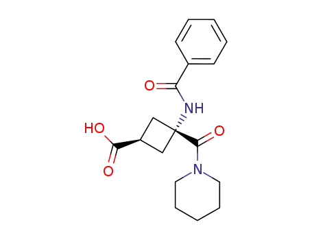 Molecular Structure of 161181-48-2 (trans-1-(benzoylamino)-1-(pentamethylenecarbamoyl)cyclobutane-3-carboxylate)