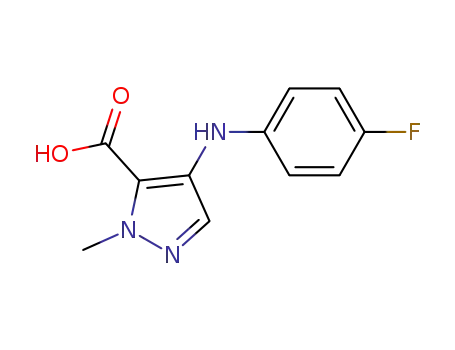 Molecular Structure of 499791-82-1 (1H-Pyrazole-5-carboxylic acid, 4-[(4-fluorophenyl)amino]-1-methyl-)