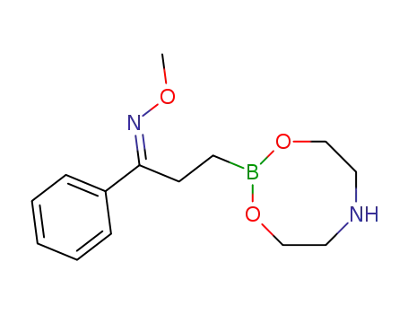 Molecular Structure of 316821-53-1 (3-[1,3,6,2]dioxazaborocan-2-yl-1-phenyl-propan-1-one <i>O</i>-methyl-oxime)